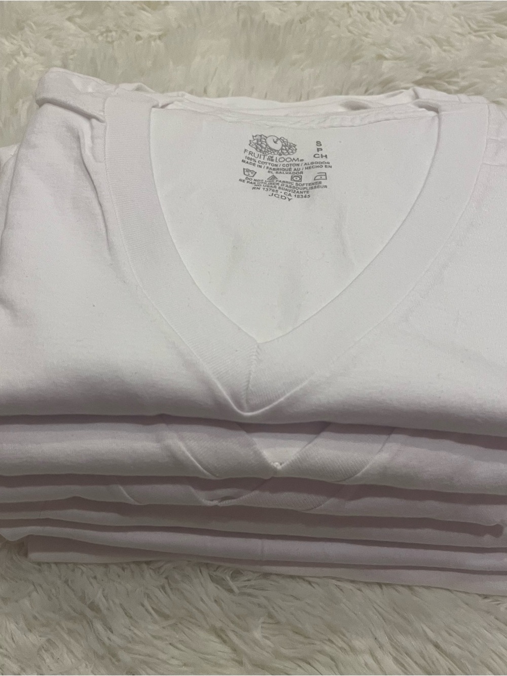 Fruit of the Loom Cotton V‑Neck Mens T‑Shirts Size S